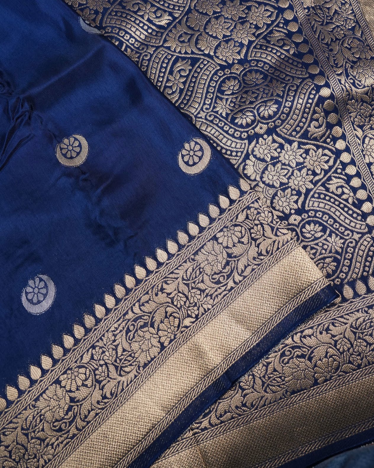 Navy Blue Color Silk Saree - Shop Vastram