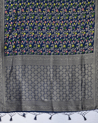 Navy Blue color Silk Saree - Shop Vastram
