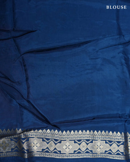 Navy Blue Color Silk Saree - Shop Vastram