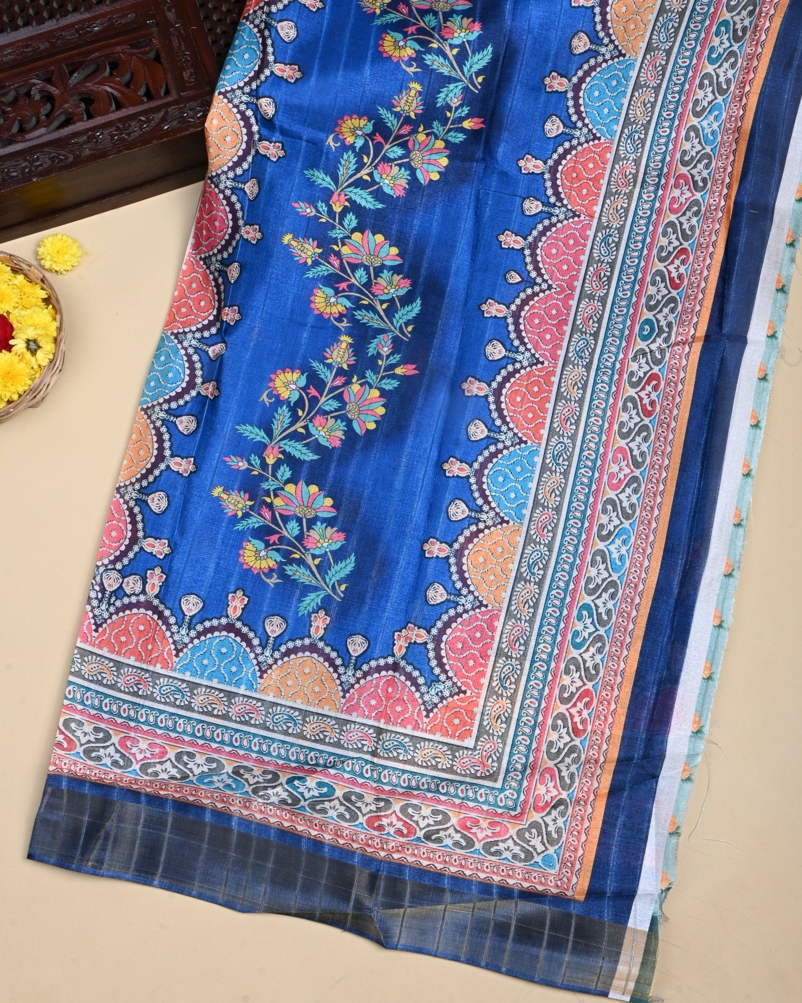 Navy Blue Color Silk Saree - Shop Vastram