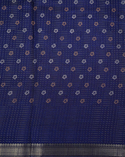 Navy Blue Color Silk Saree - Shop Vastram