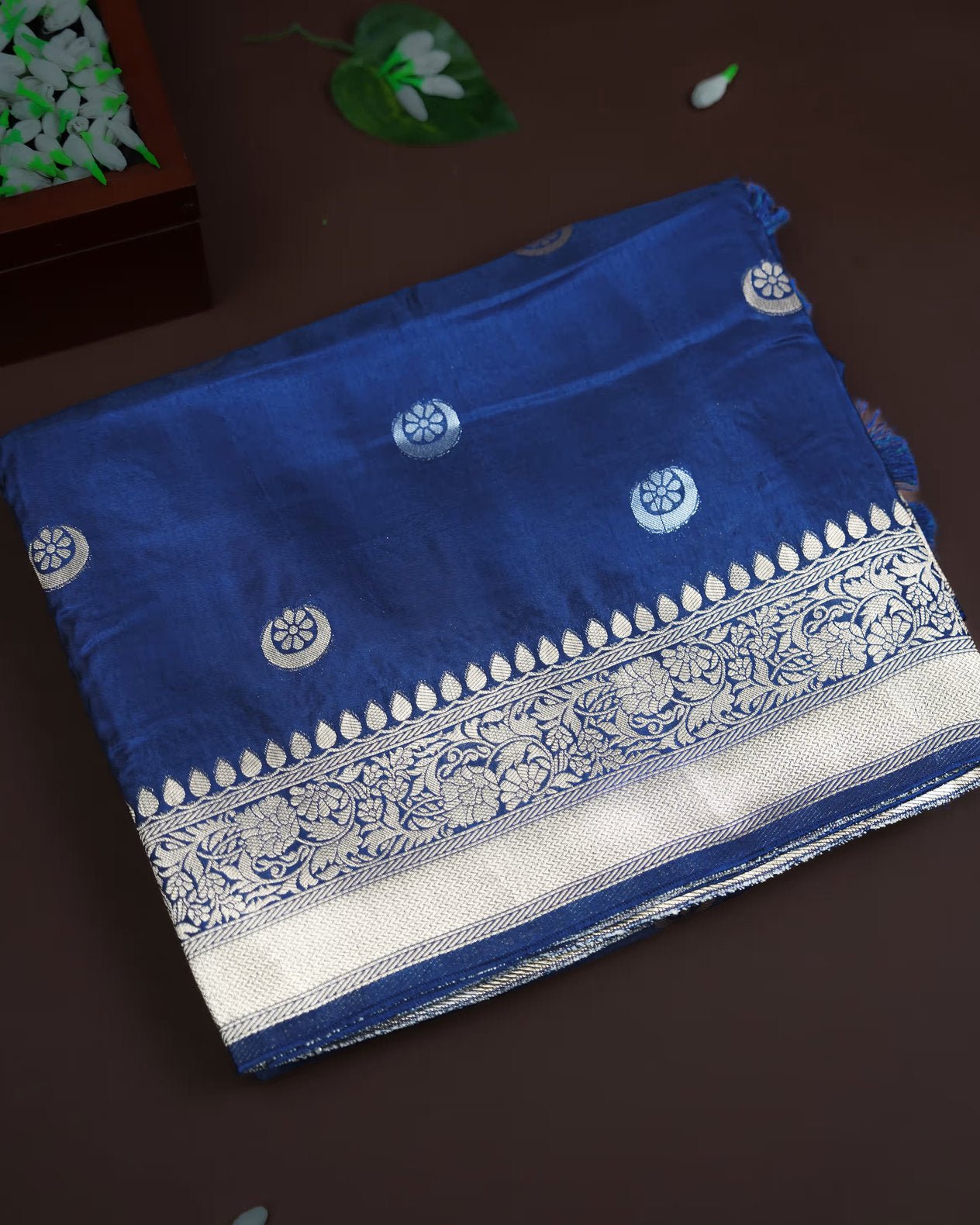 Navy Blue Color Silk Saree - Shop Vastram