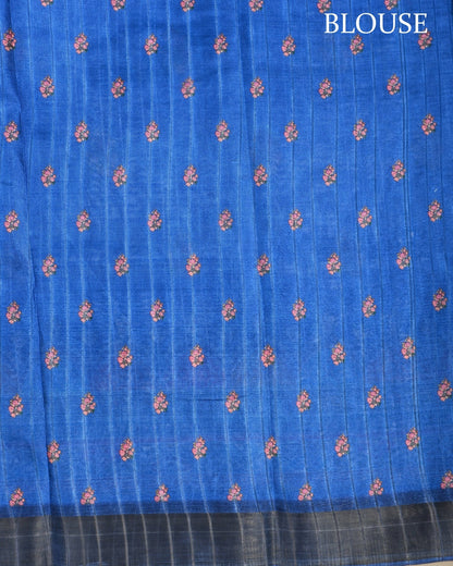 Navy Blue Color Silk Saree - Shop Vastram