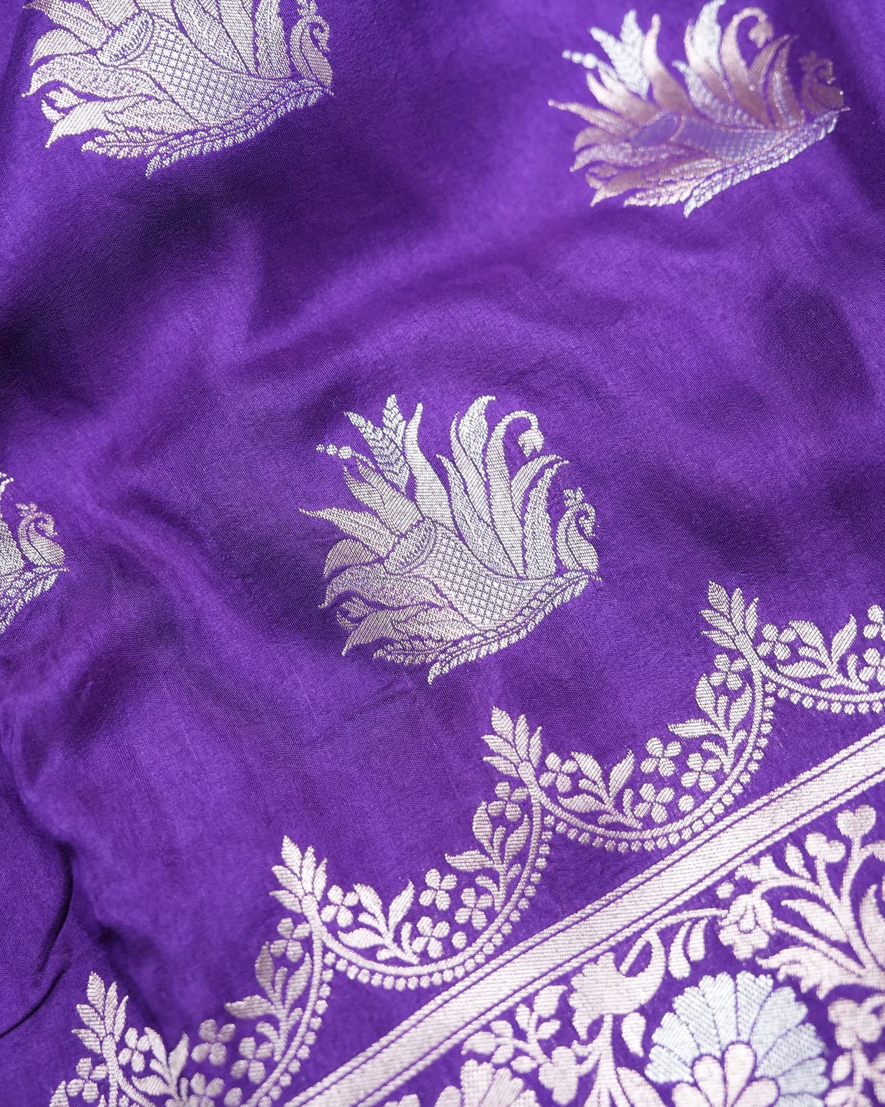 Navy Blue Color Silk Saree - Shop Vastram