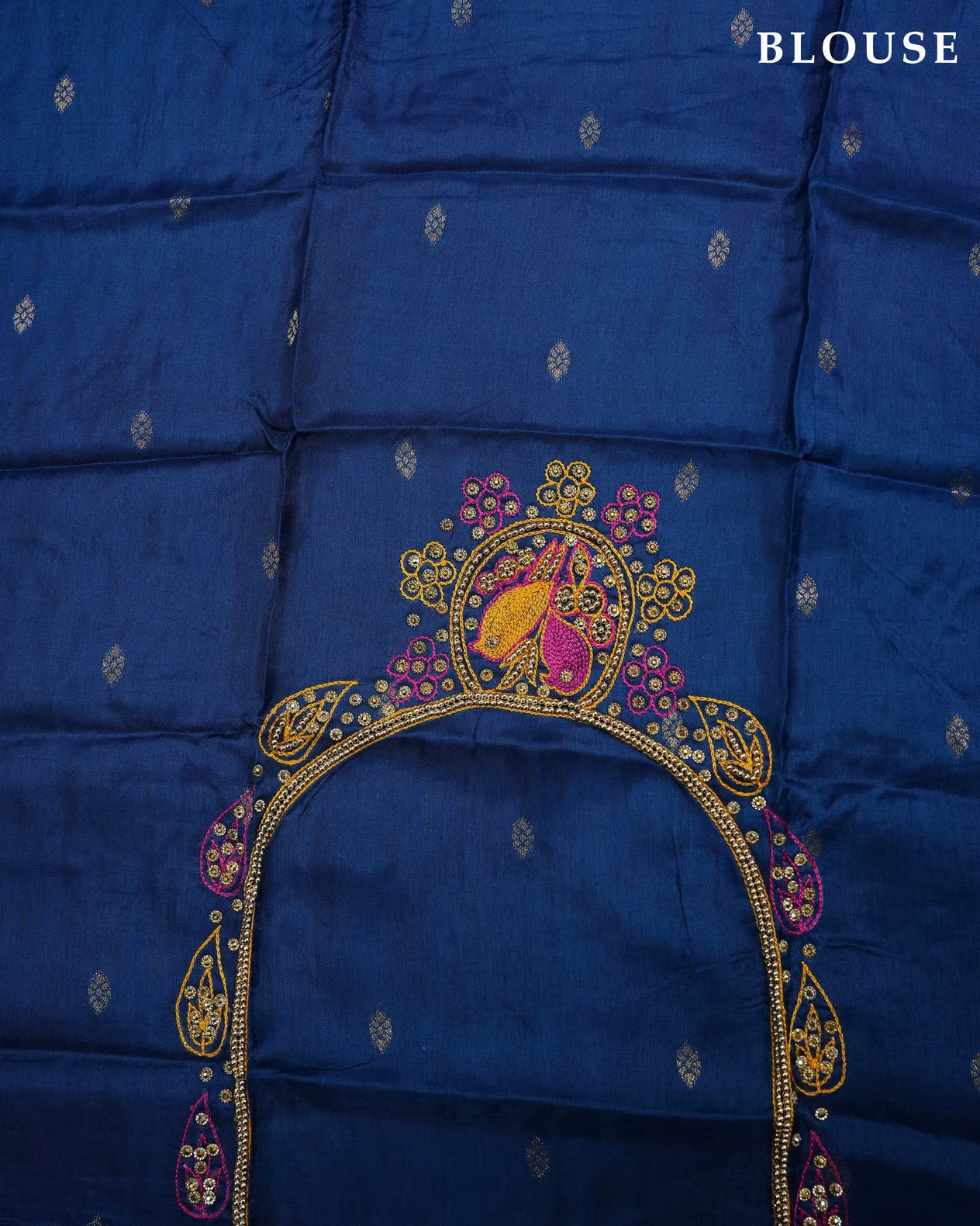 Navy Blue Color Silk Saree - Shop Vastram
