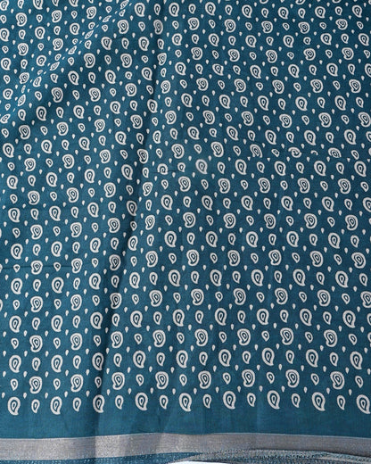 Navya Blue Chanderi Embroidery Saree - Shop Vastram