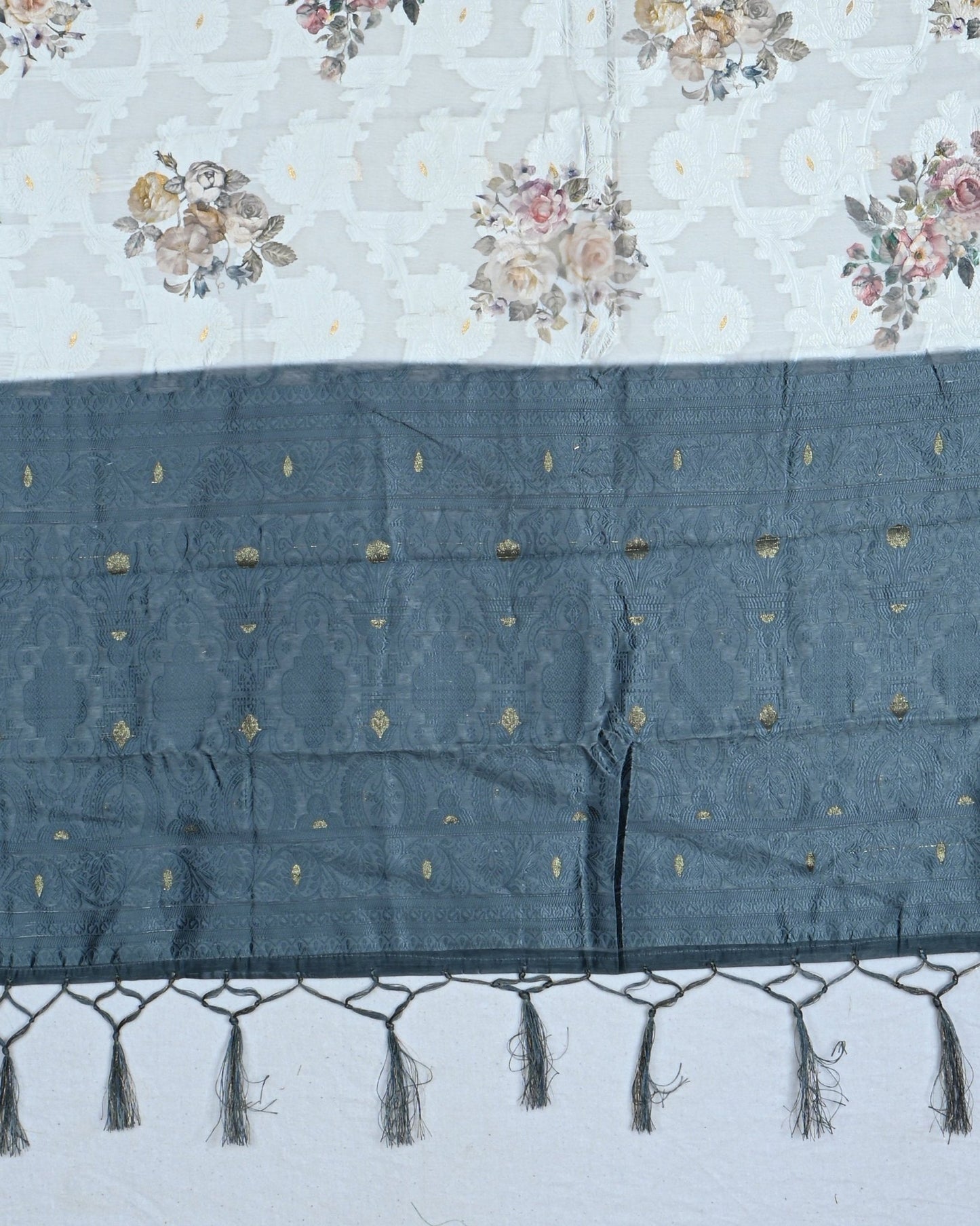 Off White color Chanderi Saree - Shop Vastram