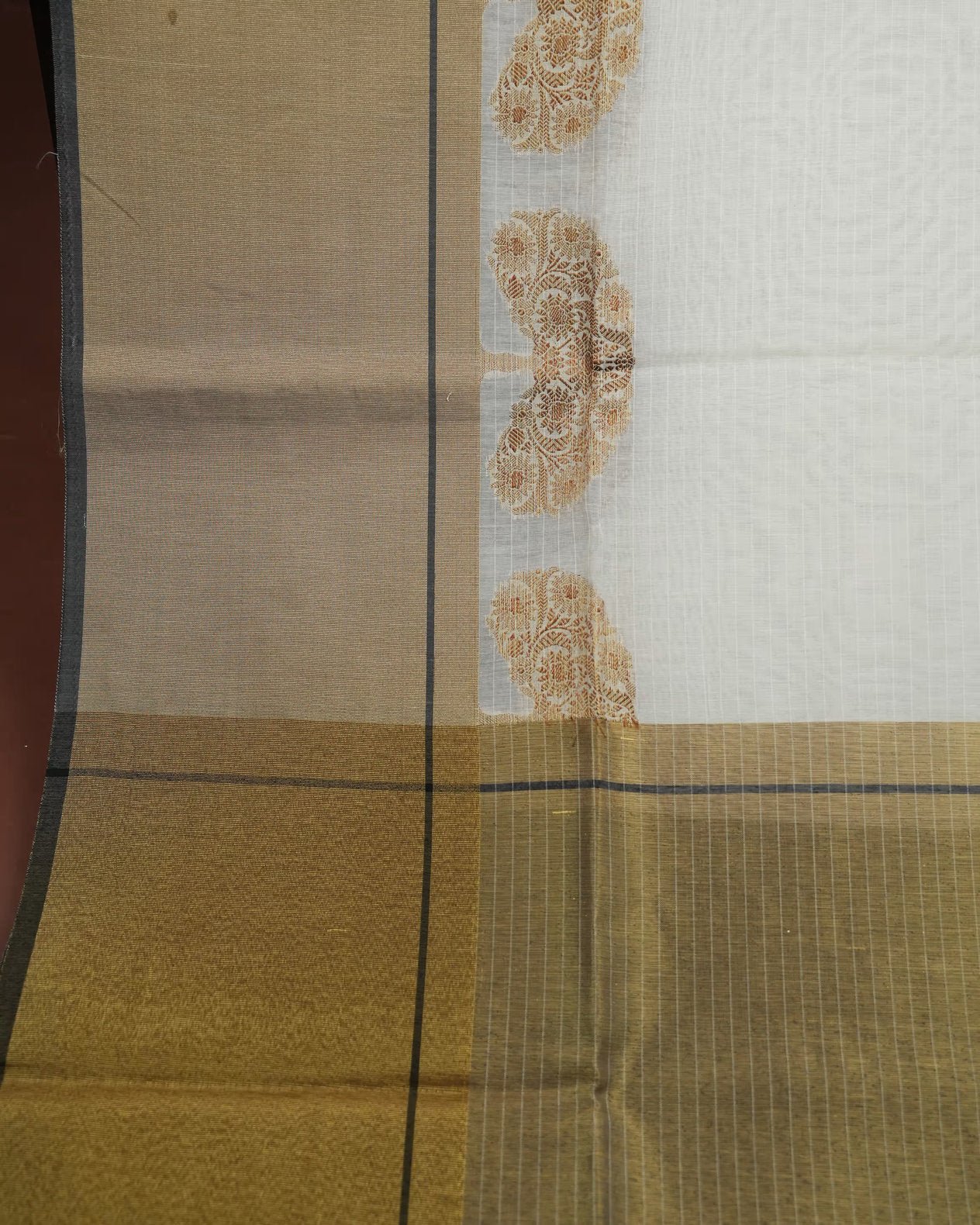 Off White Color Chanderi Saree - Shop Vastram