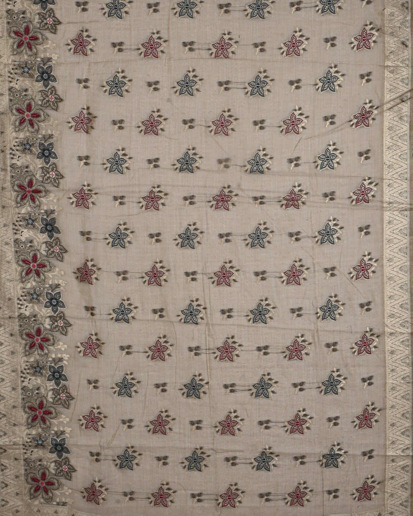 Off White color Chanderi Saree - Shop Vastram