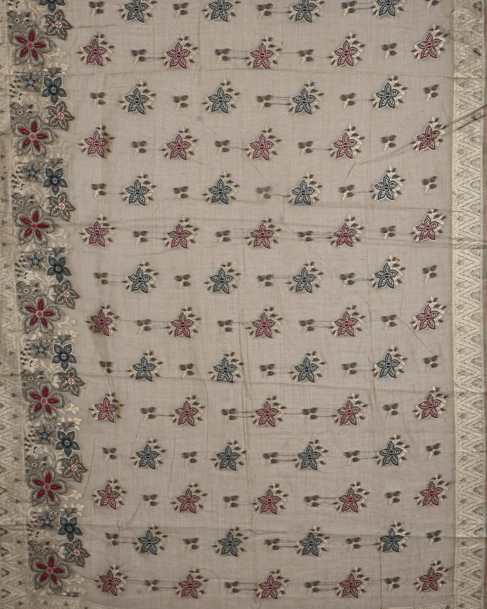 Off White color Chanderi Saree - Shop Vastram