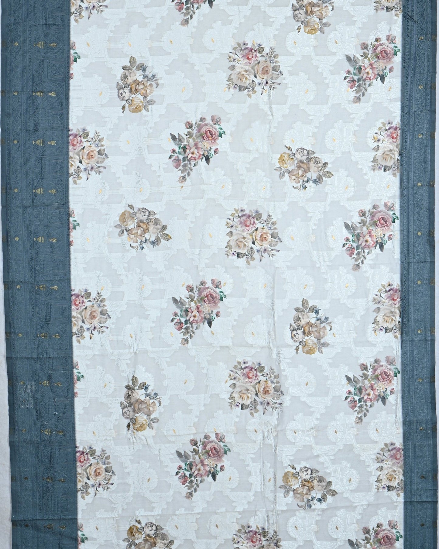 Off White color Chanderi Saree - Shop Vastram