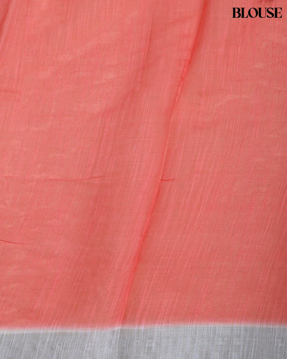 Off White Color Lenin Saree - Shop Vastram