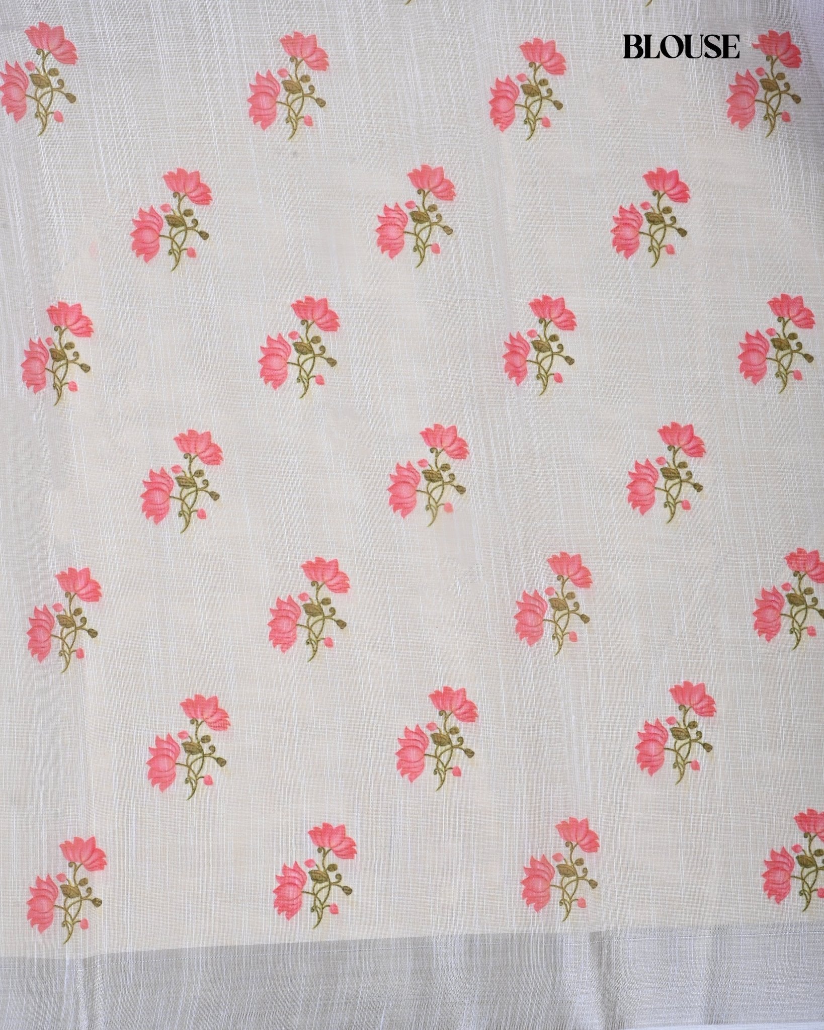 Off White Color Lenin Saree - Shop Vastram
