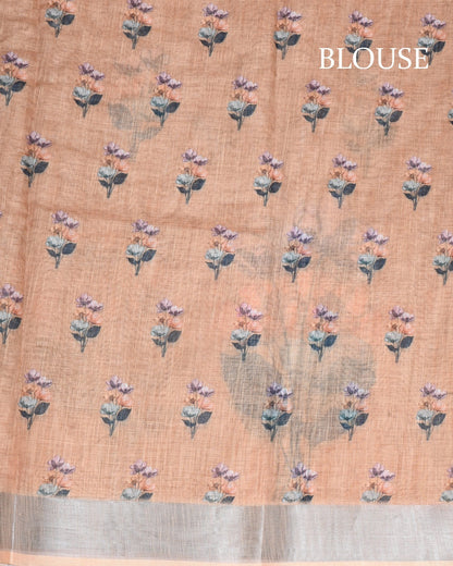Off White Color Lenin Saree - Shop Vastram