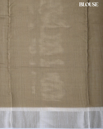 Off White Color Lenin Saree - Shop Vastram