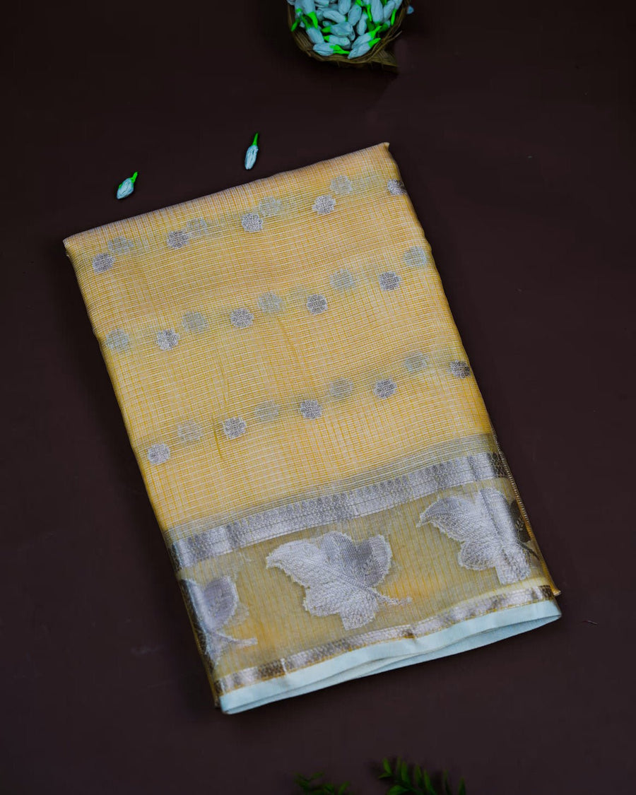 Off White Color Silk Kota Saree - Shop Vastram