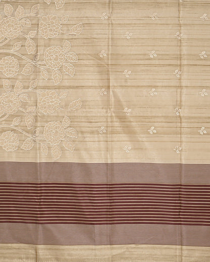 Off White color Silk Saree - Shop Vastram