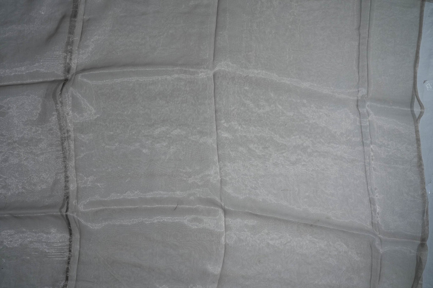 Off White Embroidery Organza Saree - Shop Vastram