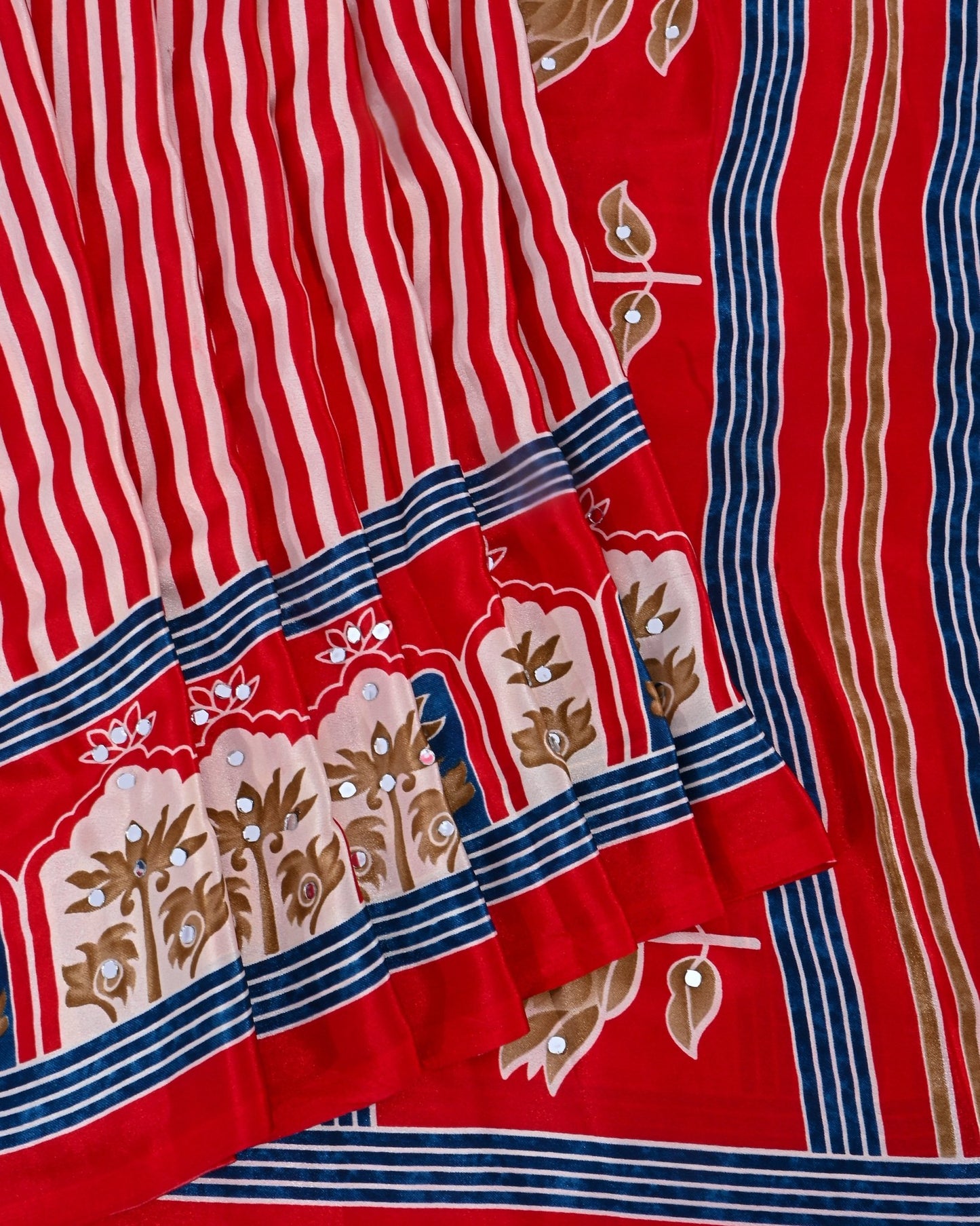 Off White Silk Printed Saree - Shop Vastram