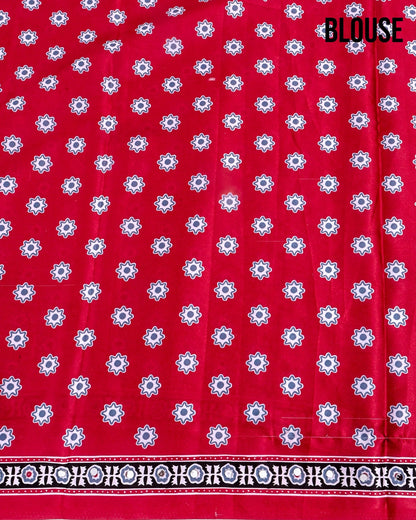 Off White Silk Printed Saree - Shop Vastram