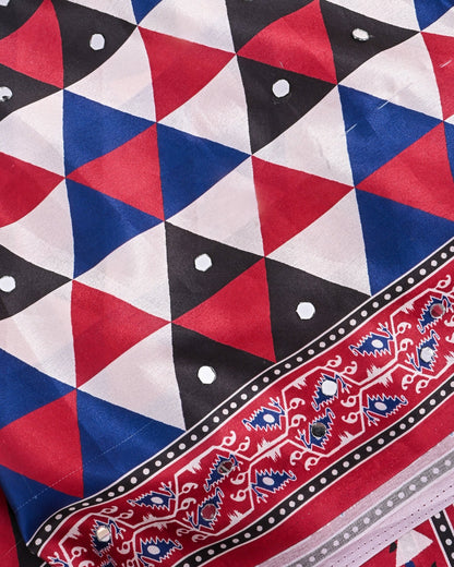 Off White Silk Printed Saree - Shop Vastram