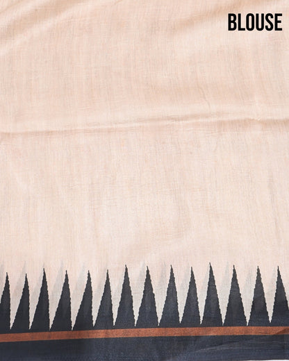 Off White Silk Printed Saree - Shop Vastram