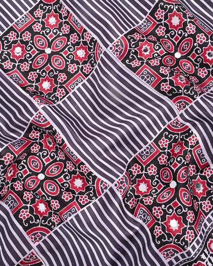 Off White Silk Printed Saree - Shop Vastram