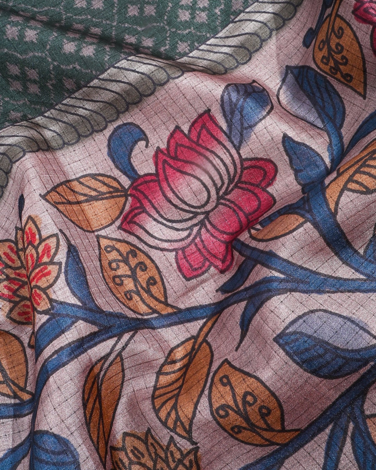 Off White Silk Printed Saree - Shop Vastram