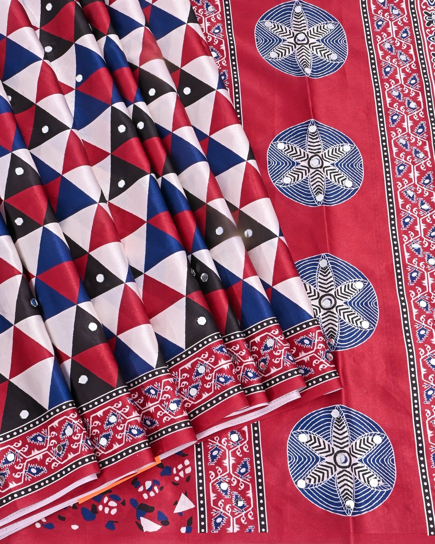 Off White Silk Printed Saree - Shop Vastram