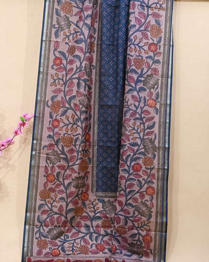 Off White Silk Printed Saree - Shop Vastram