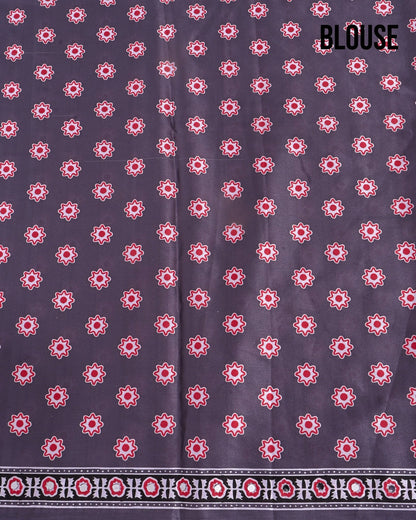 Off White Silk Printed Saree - Shop Vastram