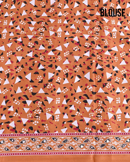 Off White Silk Printed Saree - Shop Vastram