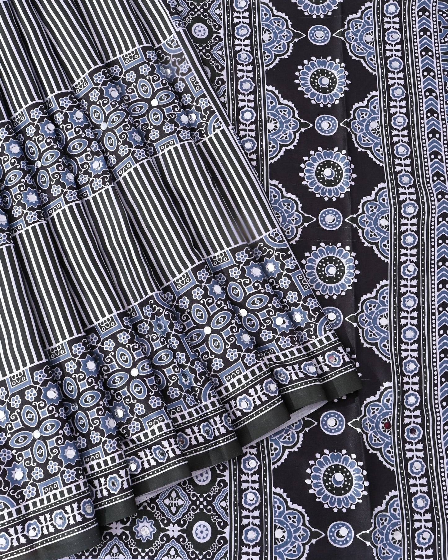 Off White Silk Printed Saree - Shop Vastram