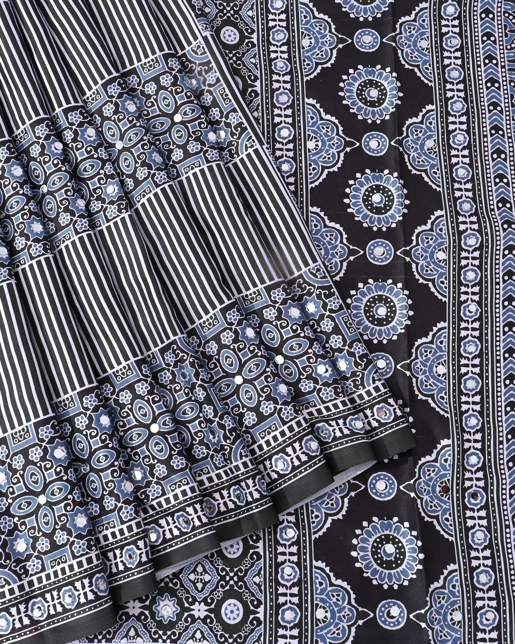 Off White Silk Printed Saree - Shop Vastram