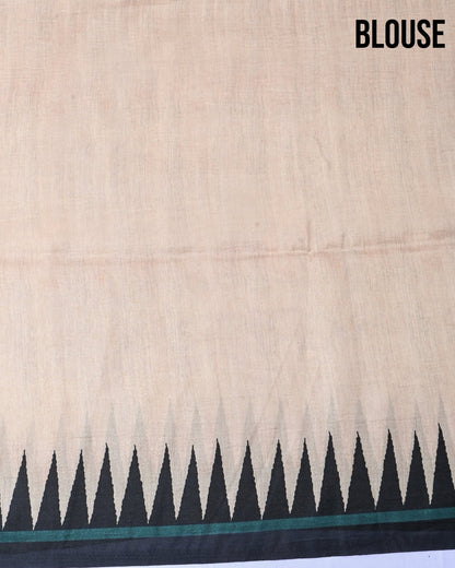 Off White Silk Printed Saree - Shop Vastram