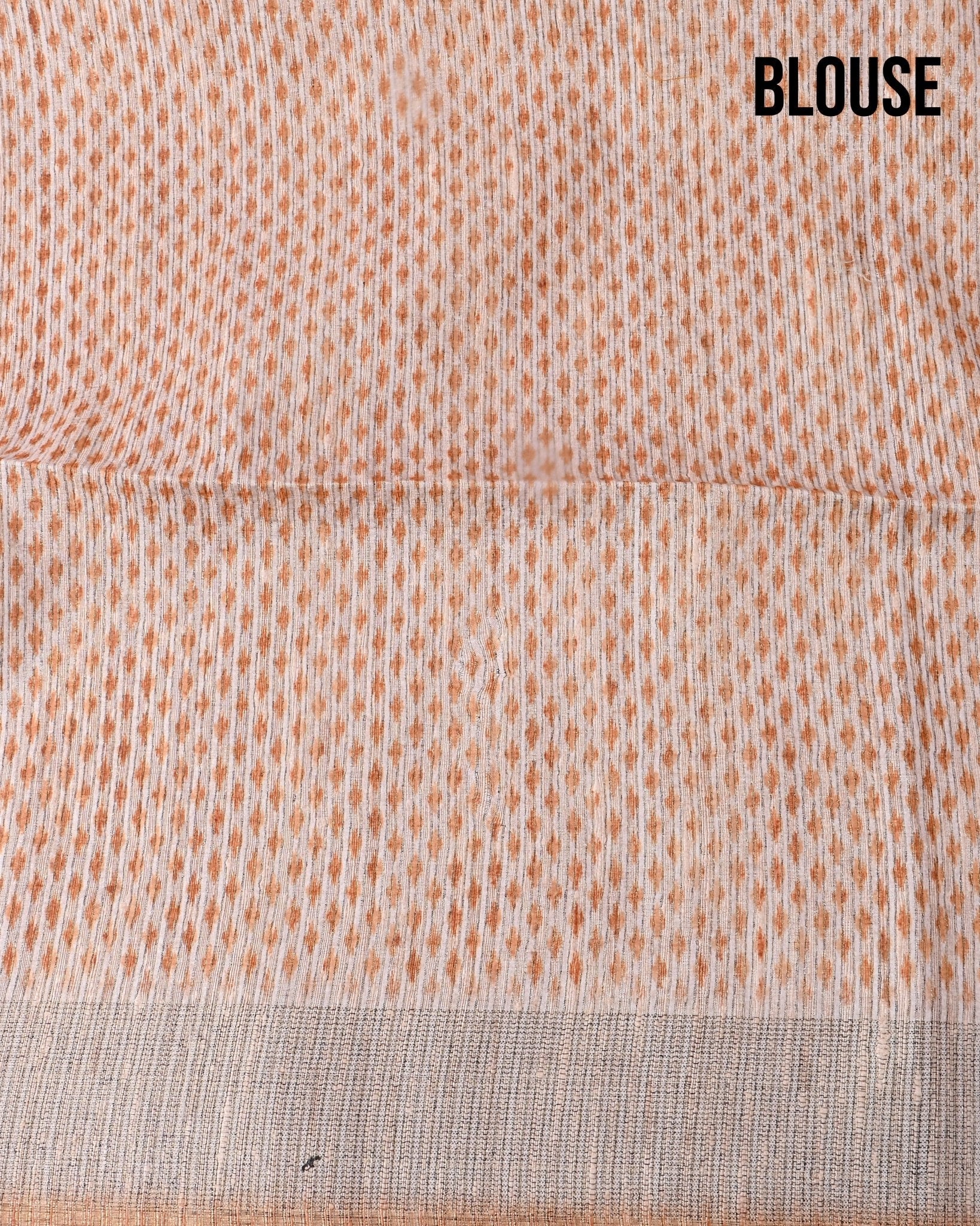 Off White Tusser printed Saree - Shop Vastram