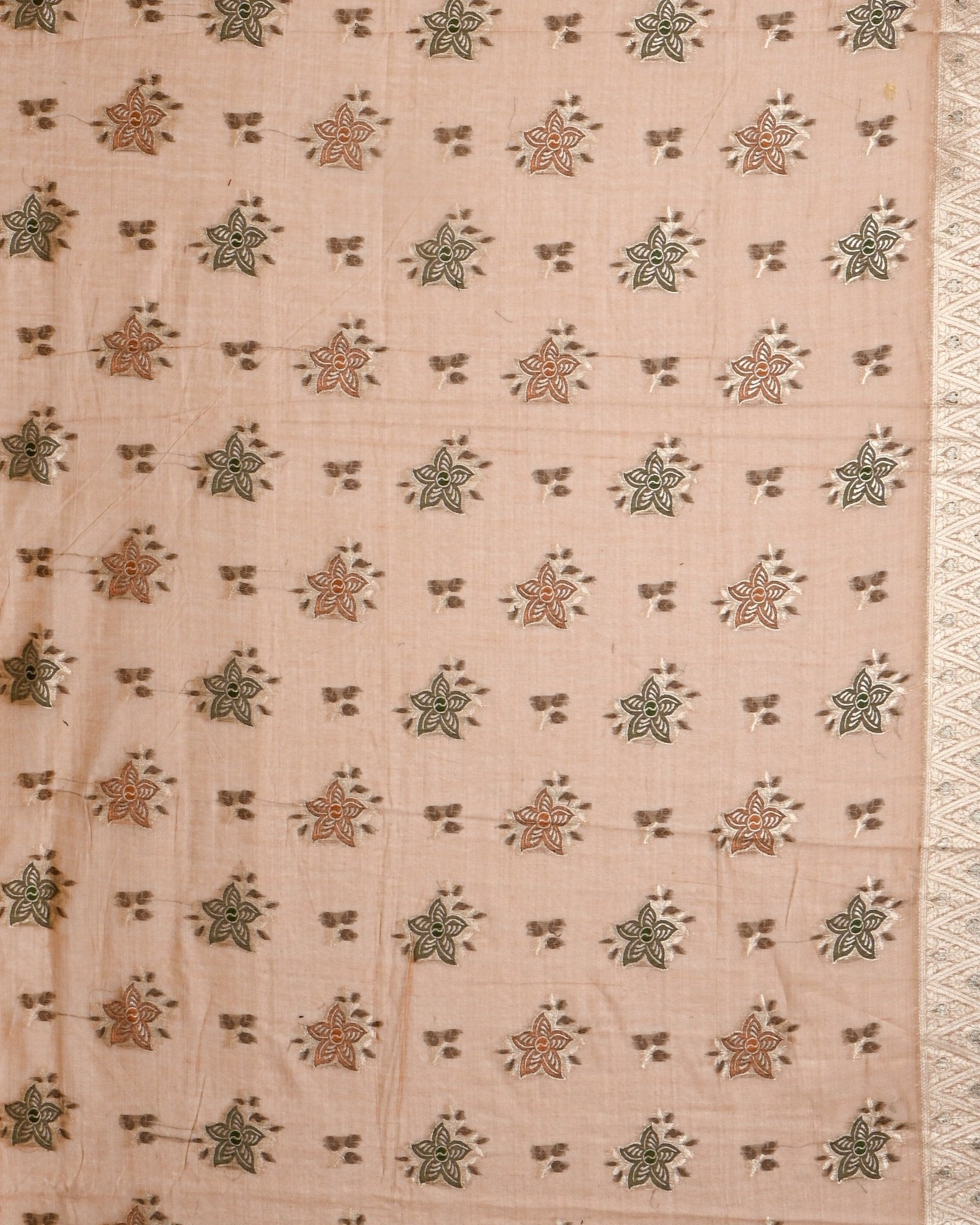 Orange color Chanderi Saree - Shop Vastram