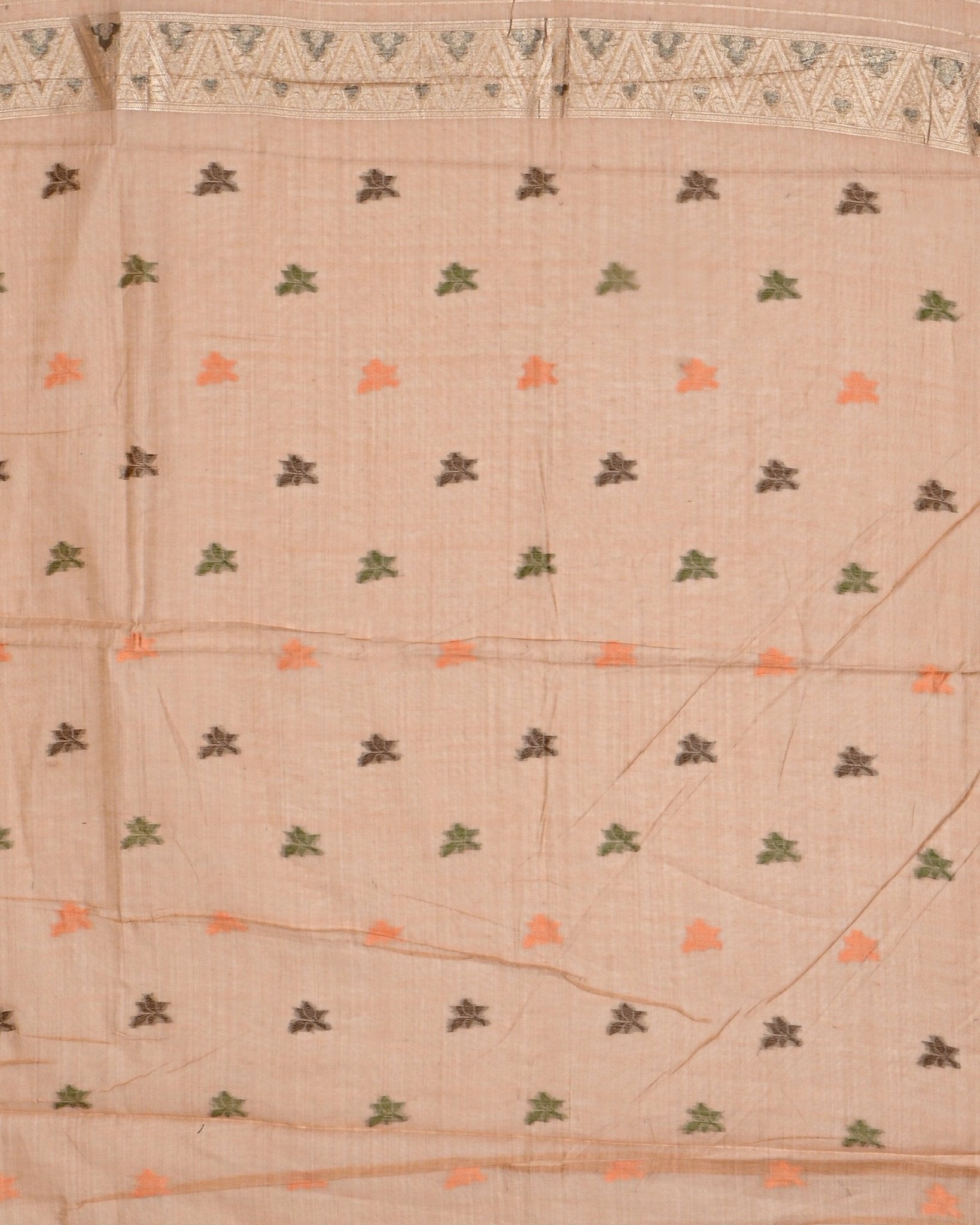 Orange color Chanderi Saree - Shop Vastram