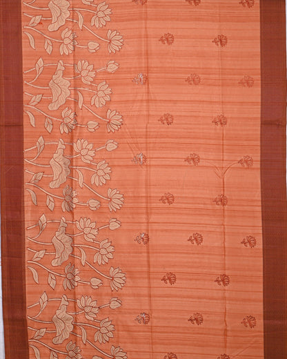 Orange color Silk Saree - Shop Vastram
