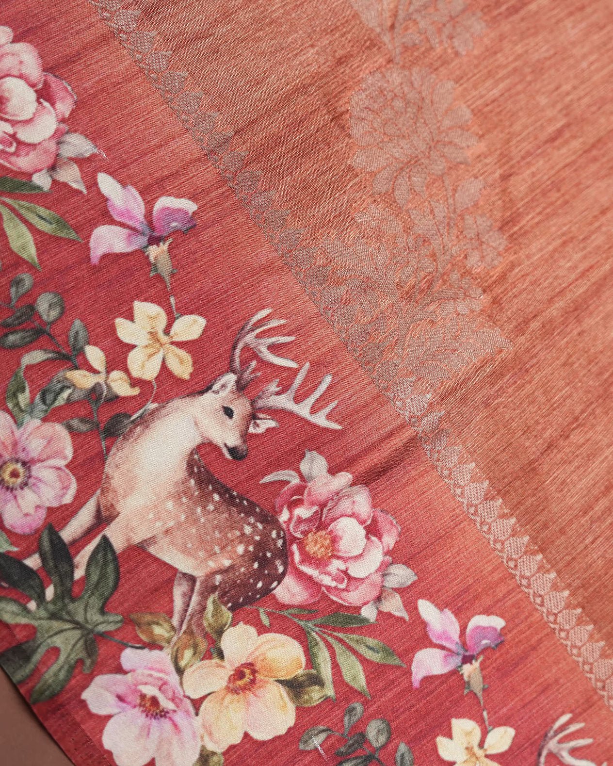 Orange Color Silk Saree - Shop Vastram
