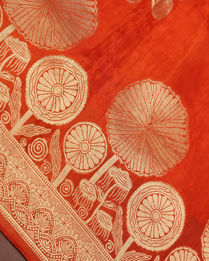 Orange Color Silk Saree - Shop Vastram