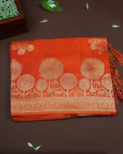 Orange Color Silk Saree - Shop Vastram