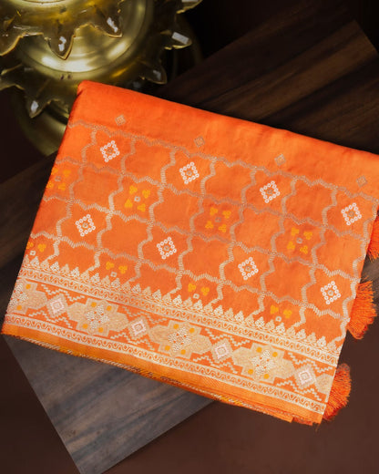 Orange Color Silk Saree - Shop Vastram