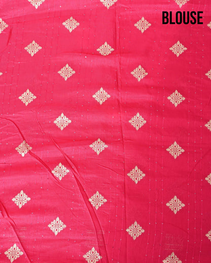 Orange Silk Banarasi Saree - Shop Vastram