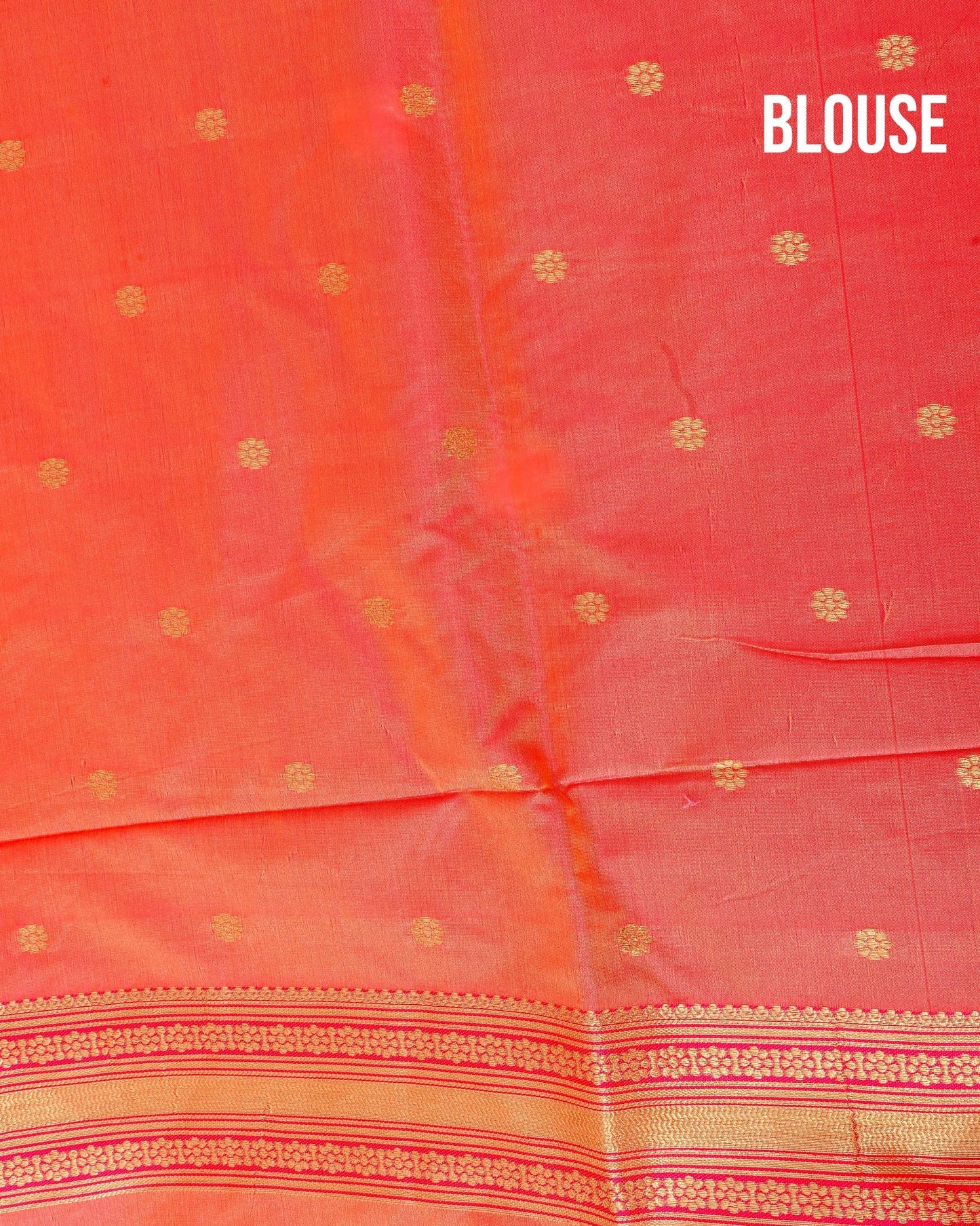 Orange Silk Banarsi saree - Shop Vastram