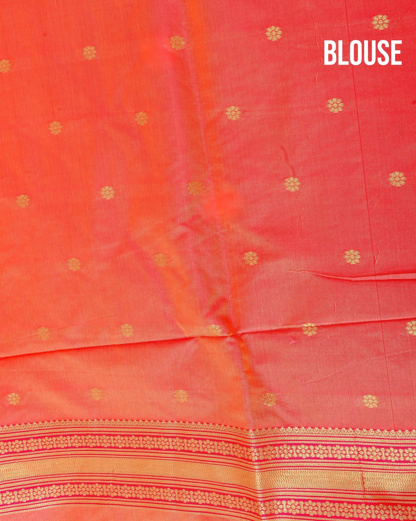 Orange Silk Banarsi saree - Shop Vastram