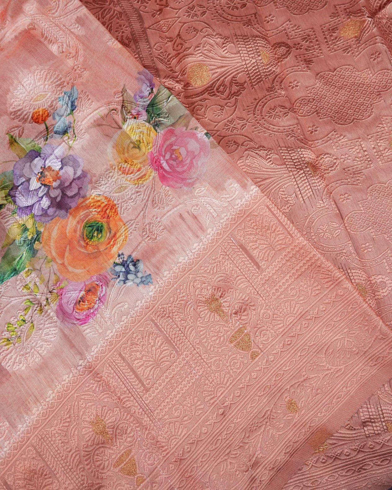 Pastel Color Chanderi Saree - Shop Vastram
