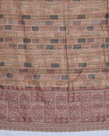 Pastel color Dupion Saree - Shop Vastram