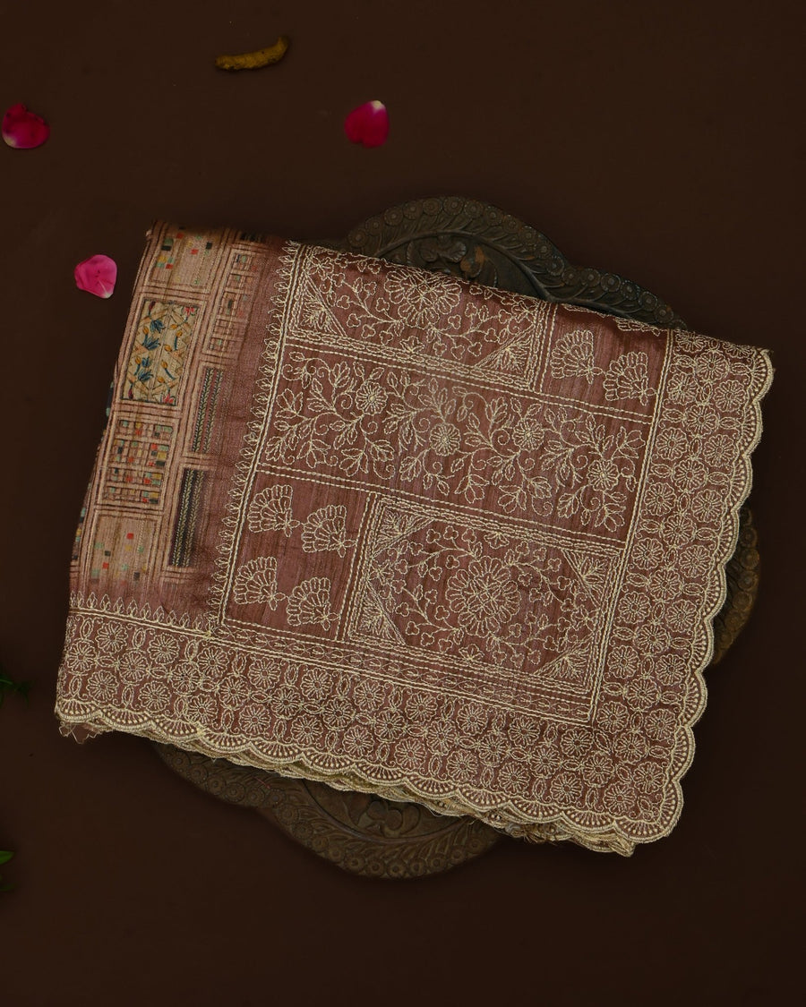 Pastel color Dupion Saree - Shop Vastram