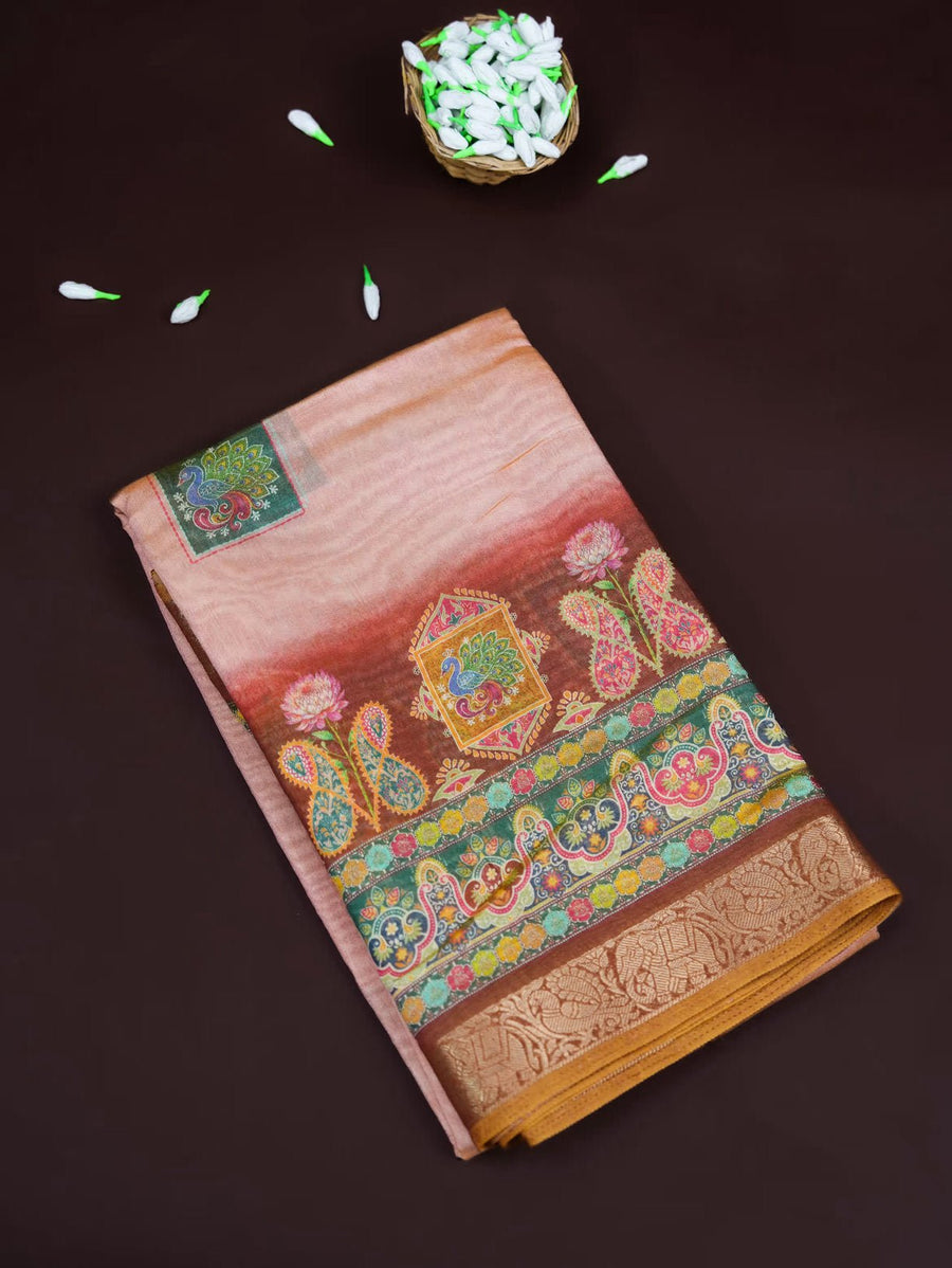 Pastel Color Tissue Saree - Shop Vastram